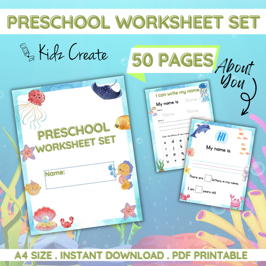 Dive into Learning Fun with Under the Sea Preschool Worksheet Bundle
