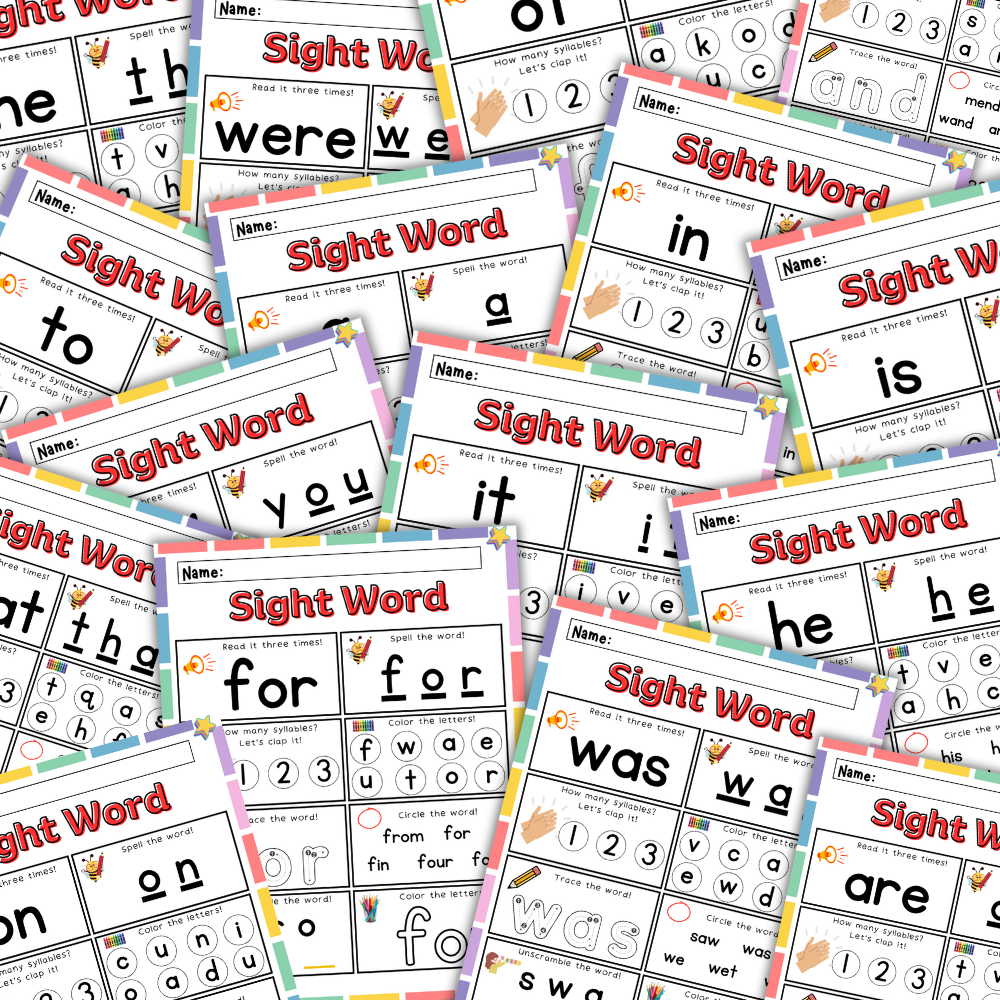First 100 Sight Words, Printable