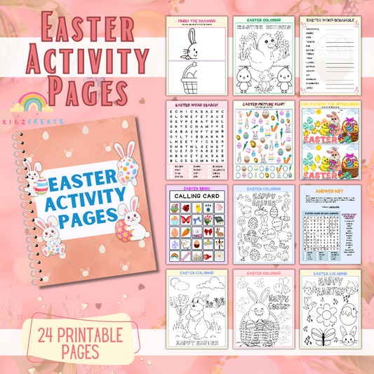 Easter Activity Page Bundle, Printable Games